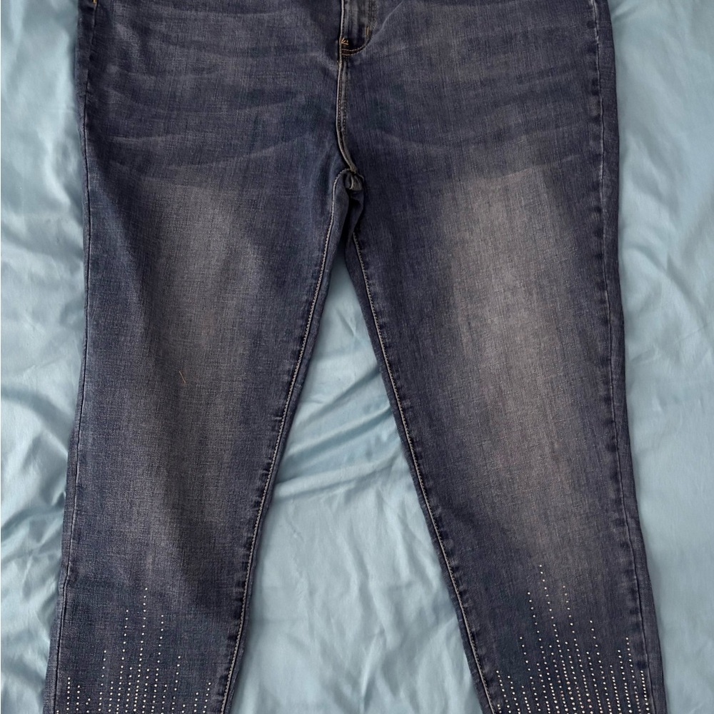 Vocal Dark Blue Skinny Jeans with Studded Detail